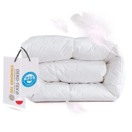 DELUX 155x200 CAŁOROCZNA 1,4kg KOŁDRA PREMIUM 90% POLSKI PUCH - BIAŁA